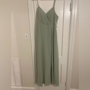 Azazie Everleigh sage green bridesmaid dress
